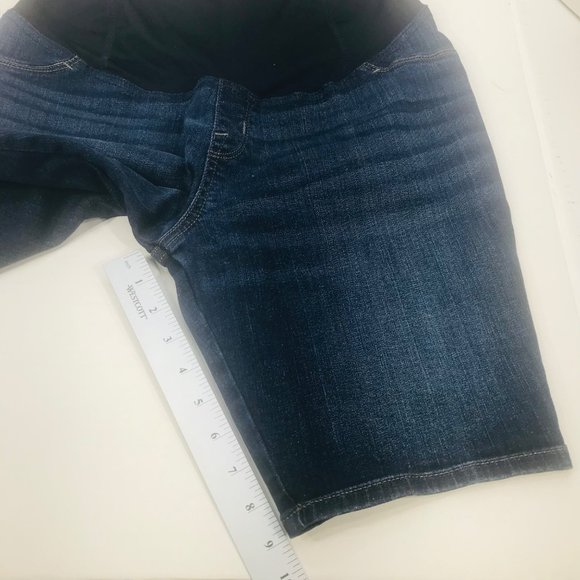 Isabel Maternity Women's Size 8 Crossover Panel Bermuda Blue Denim Short New - Picture 8 of 16